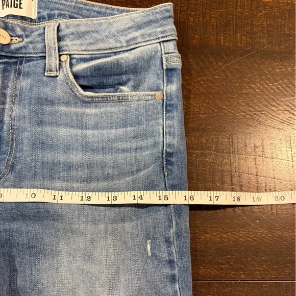 PAIGE Hoxton Ankle Skinny Jeans 28 Distressed Raw Hem - Picture 8 of 12